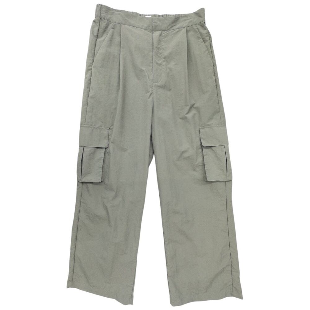 Wilo Anthropologie Parachute Fly Wide Leg Cargo Pants Olive Green Women's M